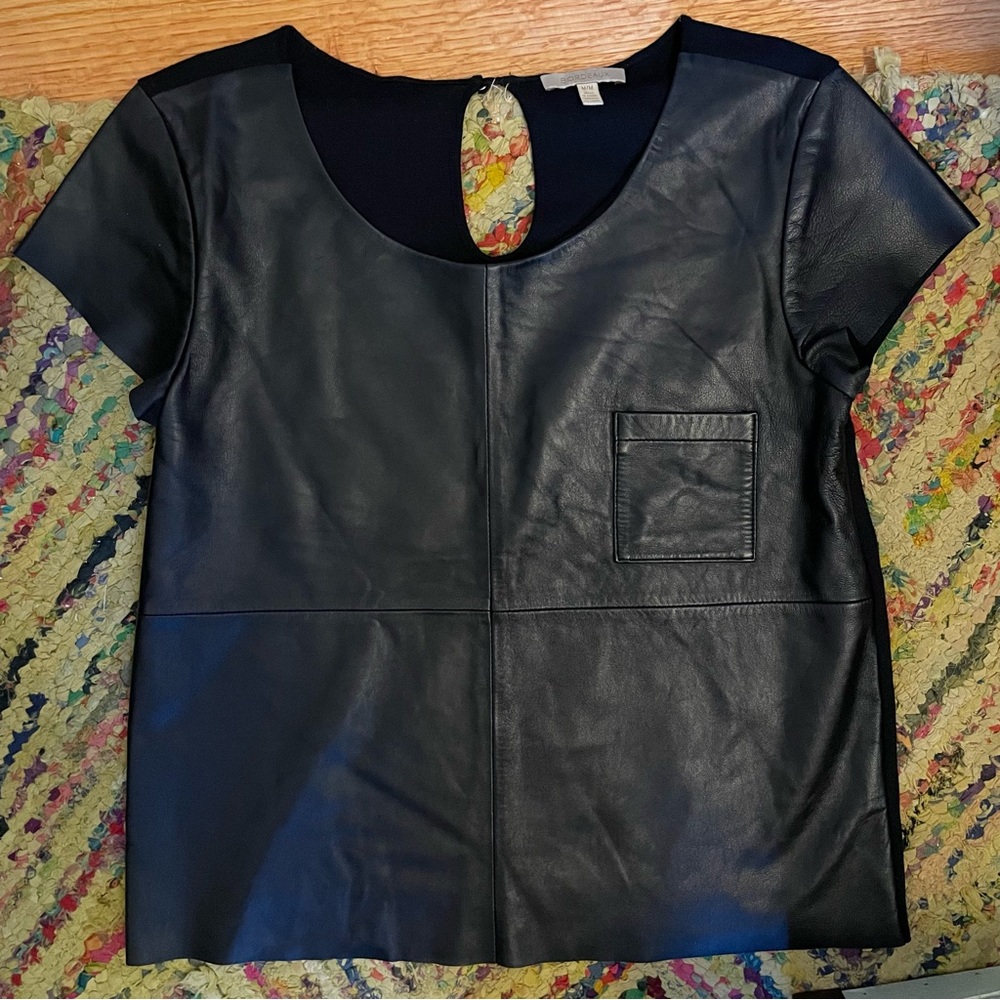 Anthro Bordeaux 100% Sheepskin Shirt